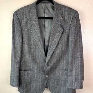 Andre Vachon Silk/Wool Blend Gray Tweed Blazer Size 42S